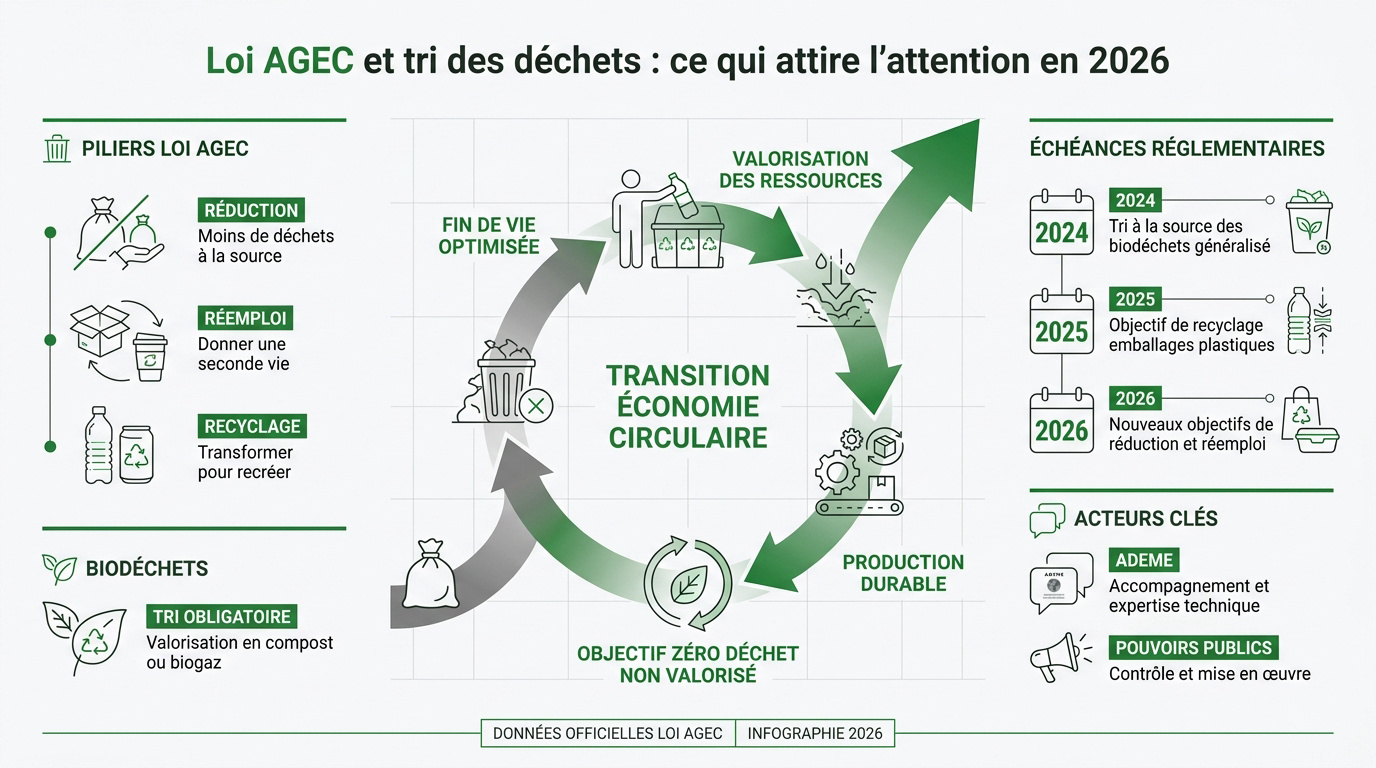 Illustration de la loi AGEC et de la gestion des biodéchets en entreprise