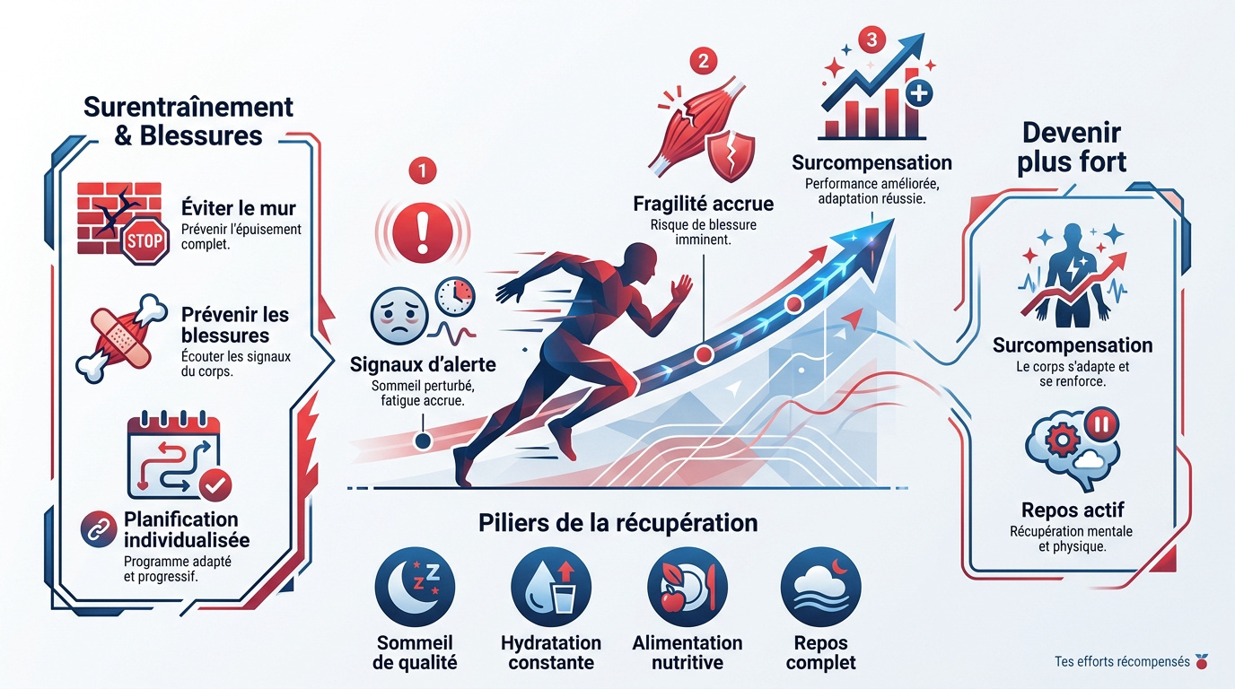 Graphique illustrant le cycle de performance et de récupération athlétique