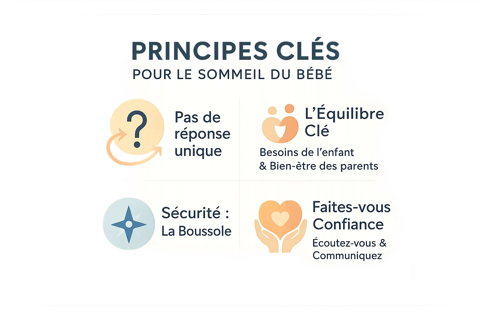 Illustration sur les principes clés pour le sommeil du bébé