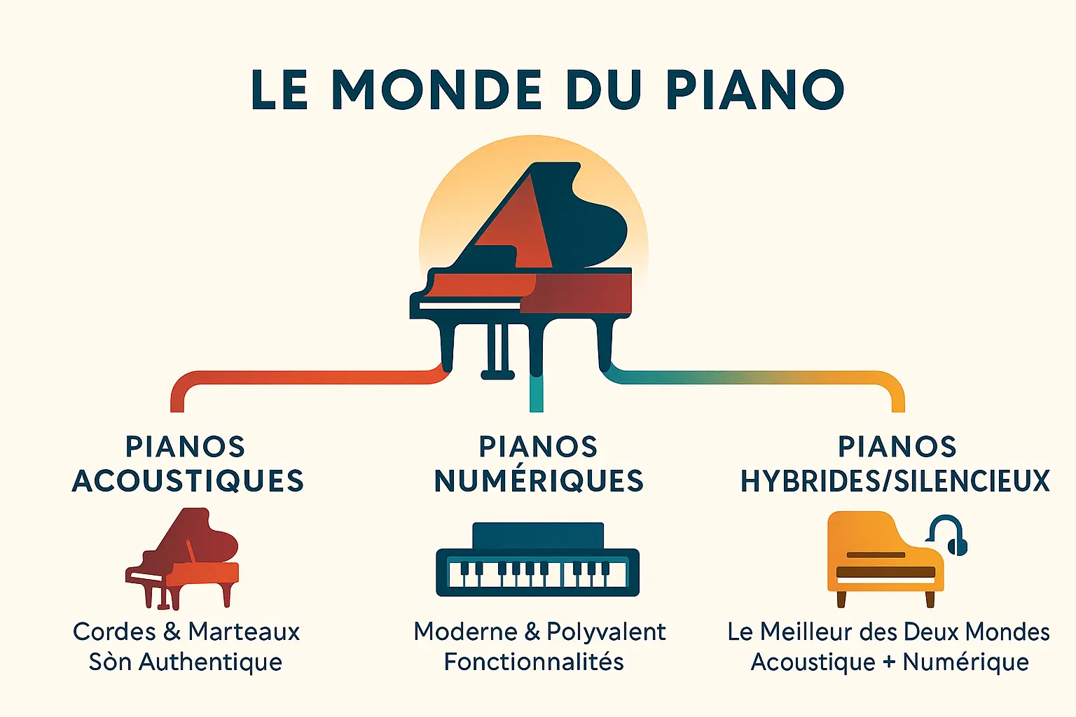 Illustration des familles de pianos