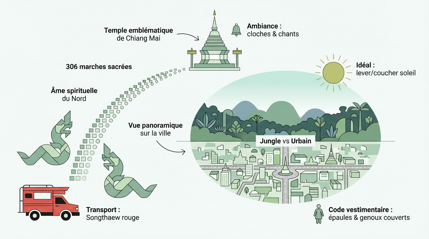 Infographie du temple Wat Phra That Doi Suthep