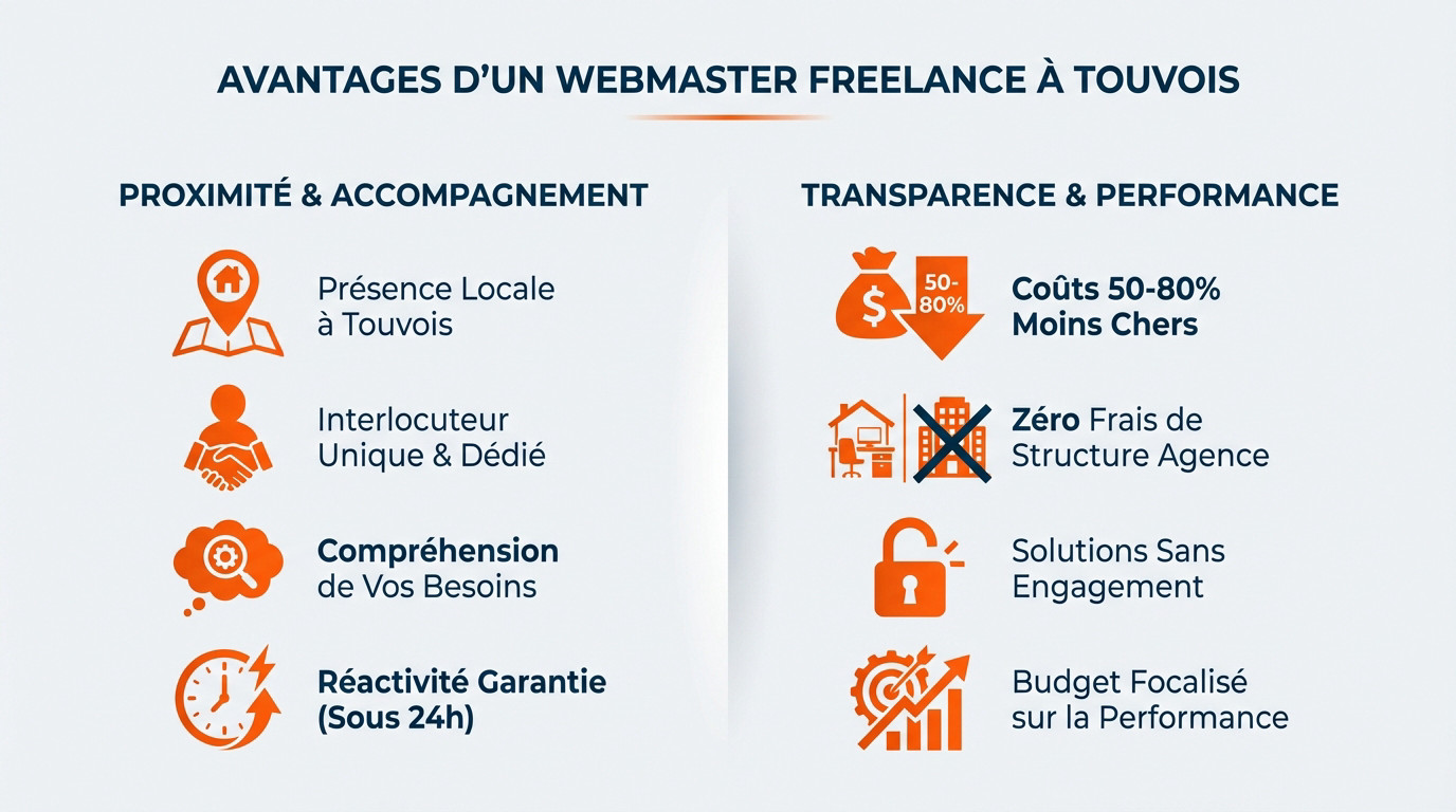 Avantages d'un webmaster freelance à Touvois pour votre projet web