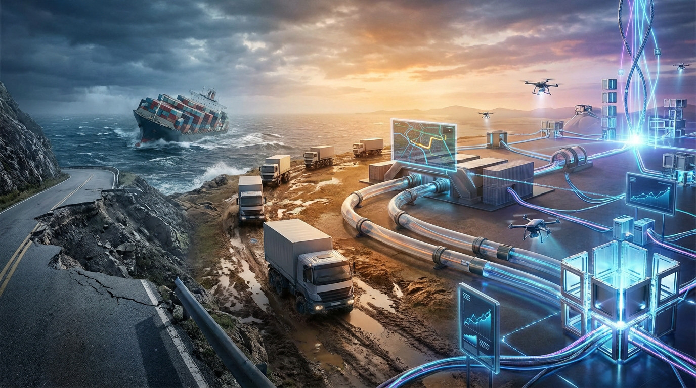 Graphique illustrant les états de la supply chain : <strong>fragile, résiliente et antifragile</strong> face à l'incertitude