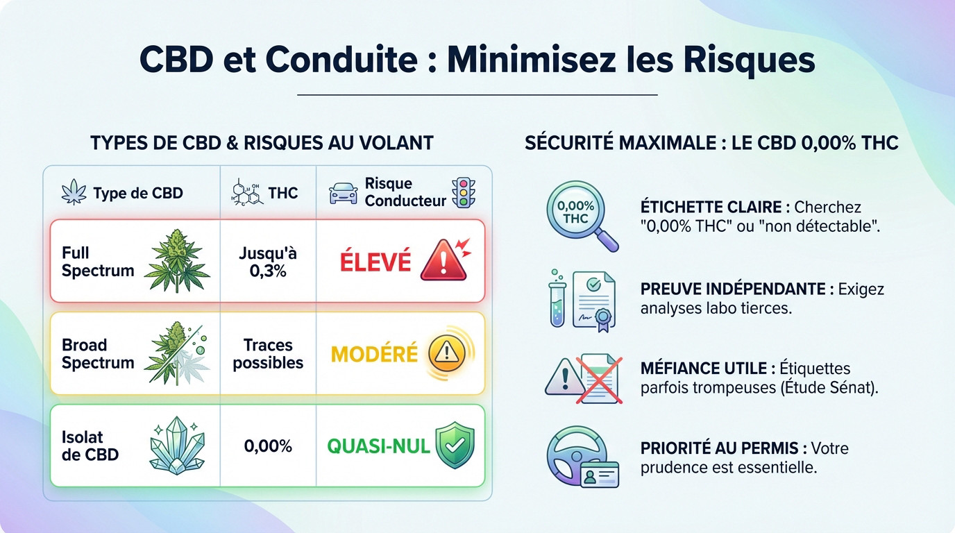 Conducteur inquiet au volant se demandant s'il est positif au test salivaire après avoir consommé du CBD