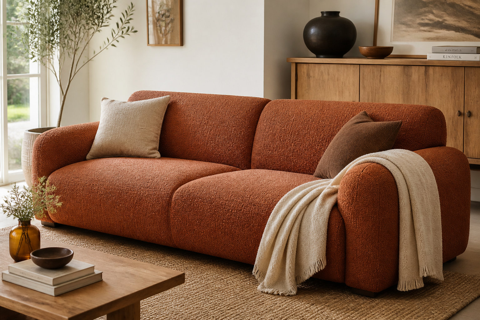 Canapé nuage COLIANI terracotta : l'audace chromatique 🧱
