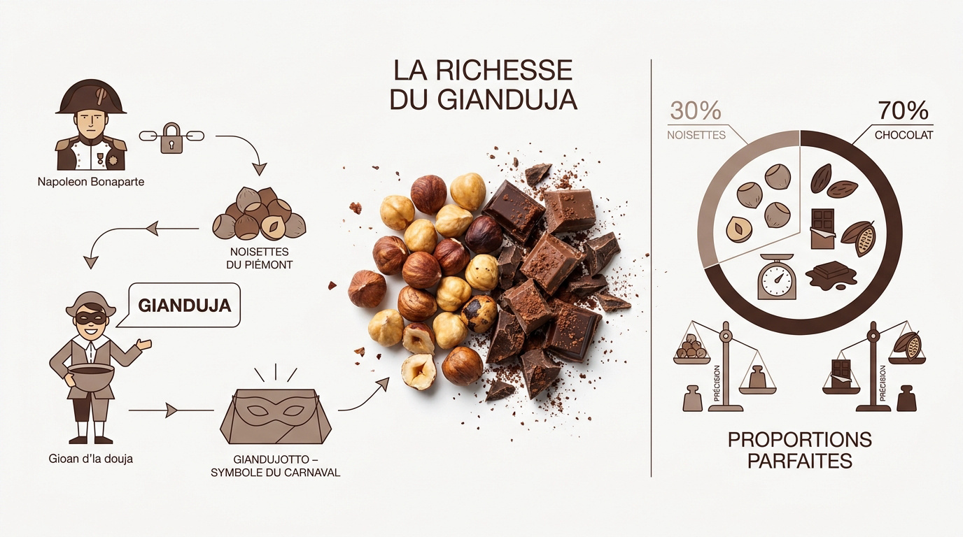Noisettes du Piémont et chocolat pour gianduja