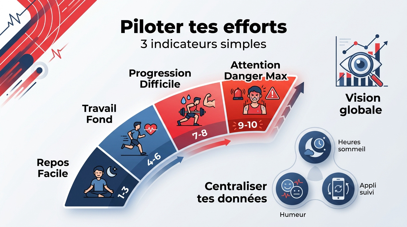 Graphique illustrant le suivi des indicateurs de charge d'entraînement et de récupération