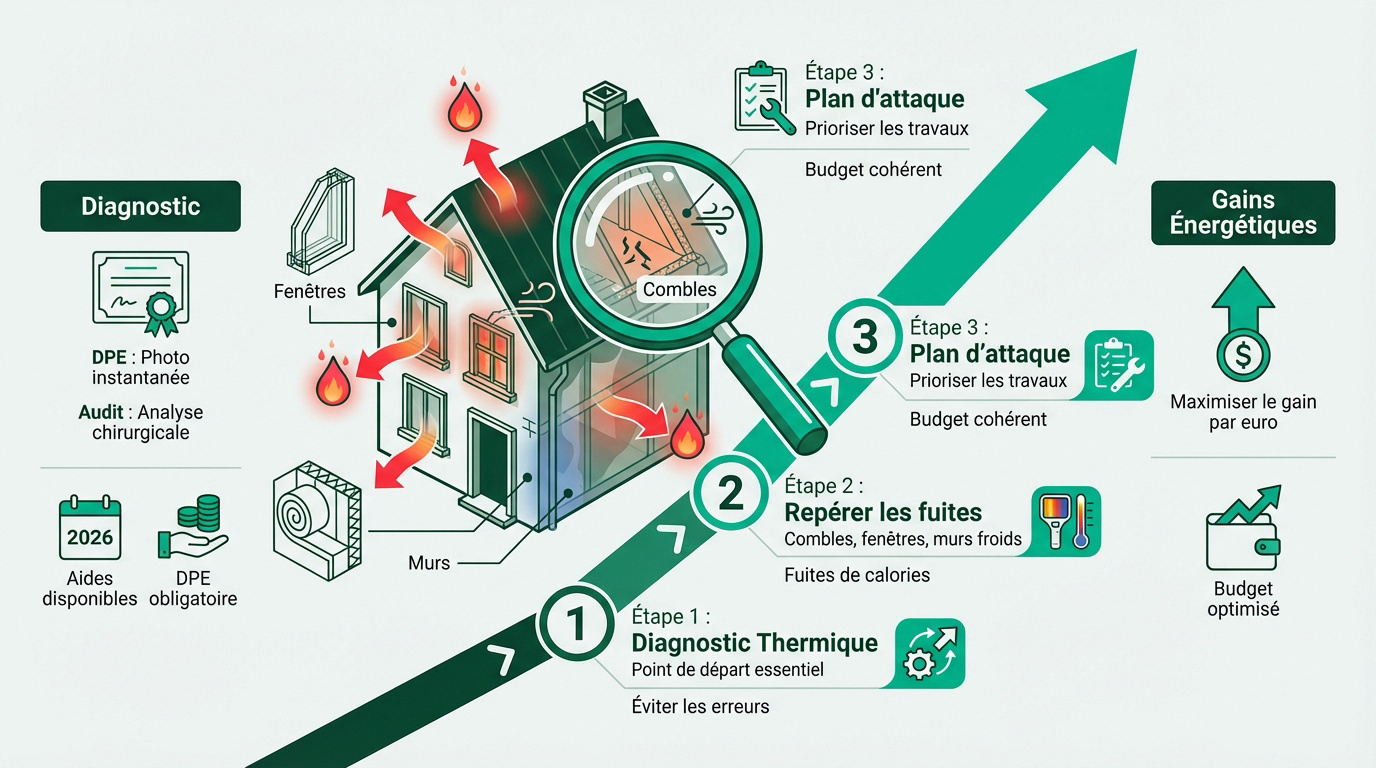 Étapes clés du diagnostic thermique pour une maison