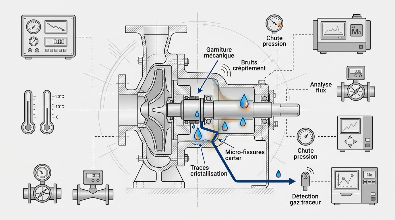Inspection technique des traces de cristallisation sur le corps d'une pompe industrielle