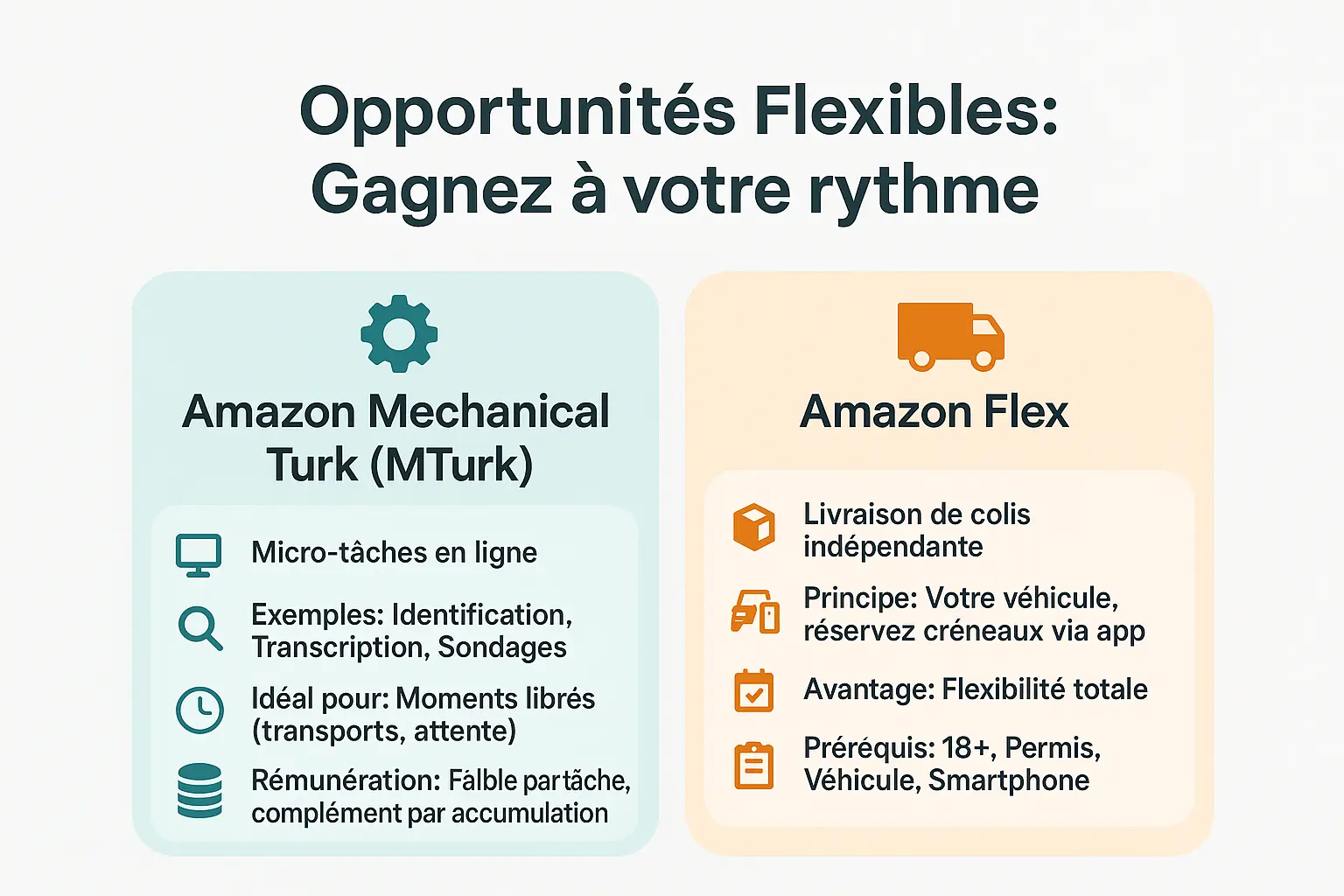 Illustration des opportunités flexibles Amazon