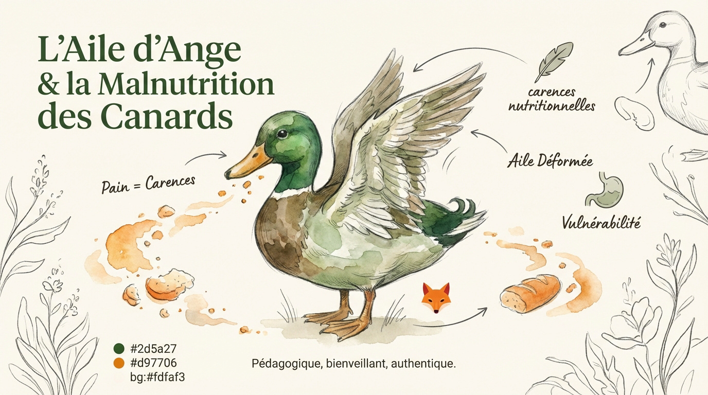 Canard souffrant du syndrome de l’aile d’ange