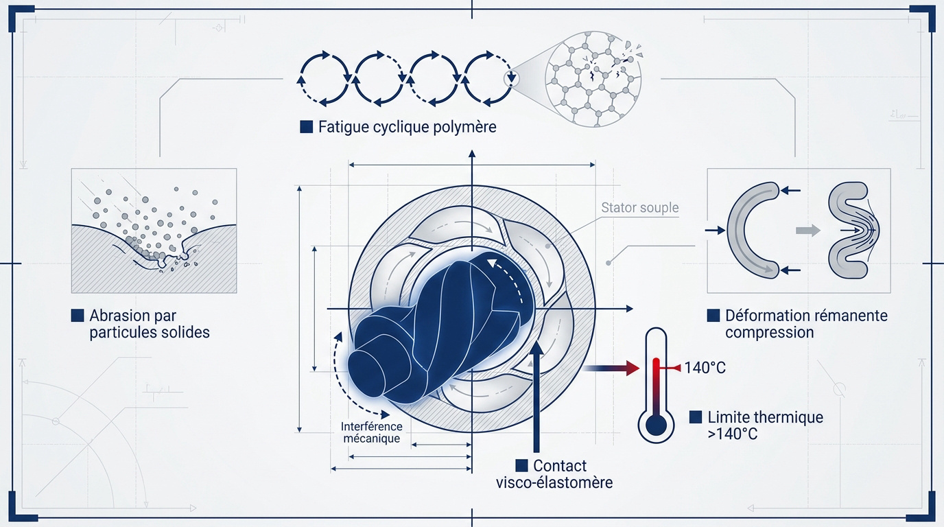 Analyse des défaillances et usure du couple rotor stator dans une pompe à cavité progressive
