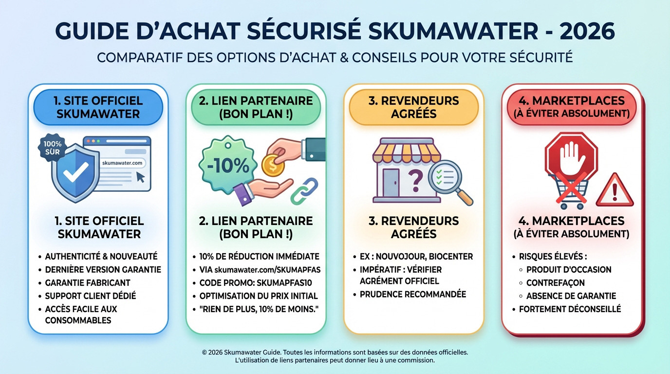 Guide d'achat sécurisé pour le système de filtration Skumawater avec options de réduction