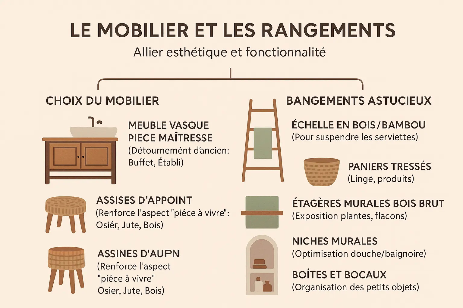 Exemple de mobilier bohème chic dans une salle de bain