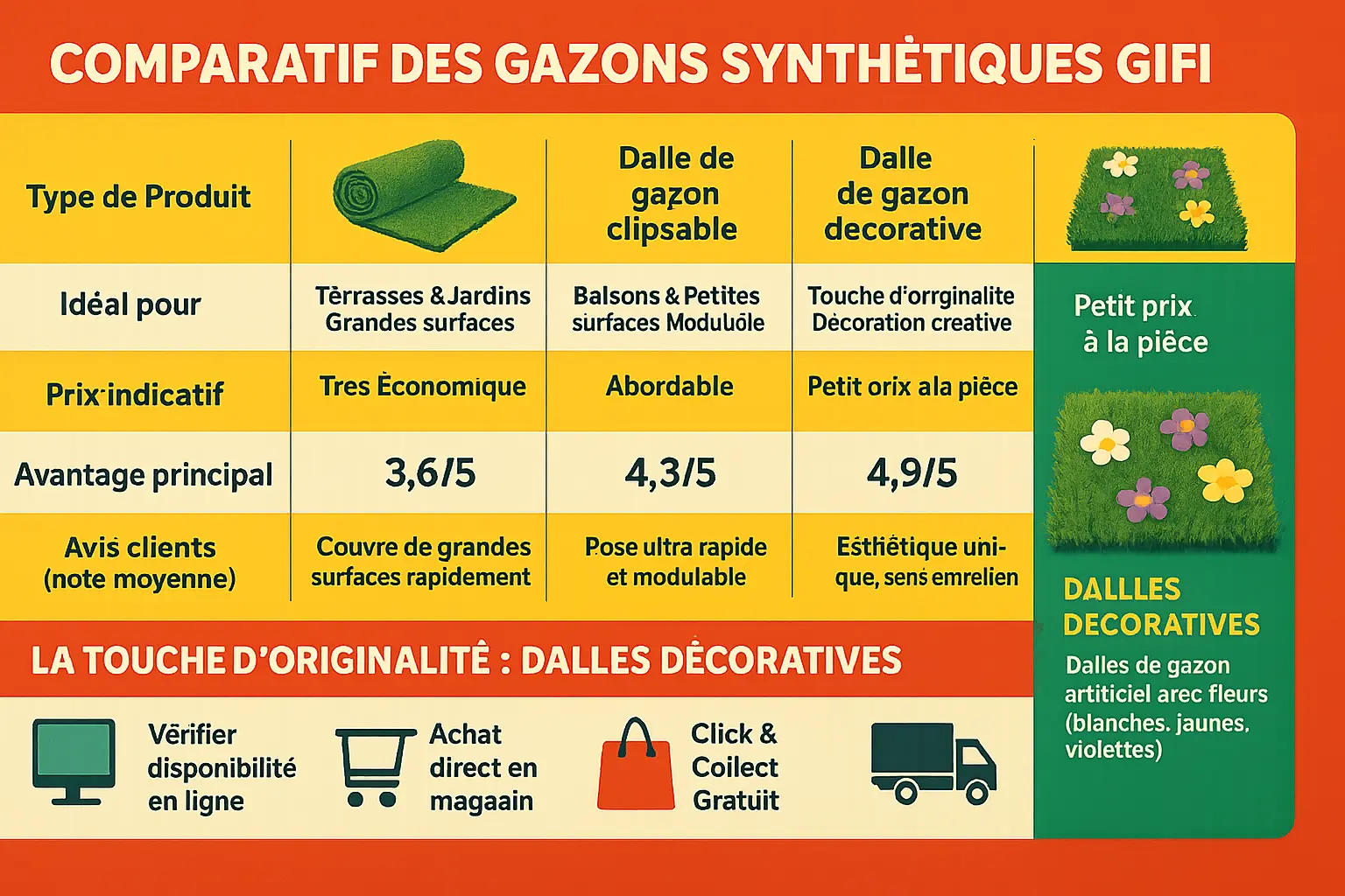 Gazon synthétique Gifi