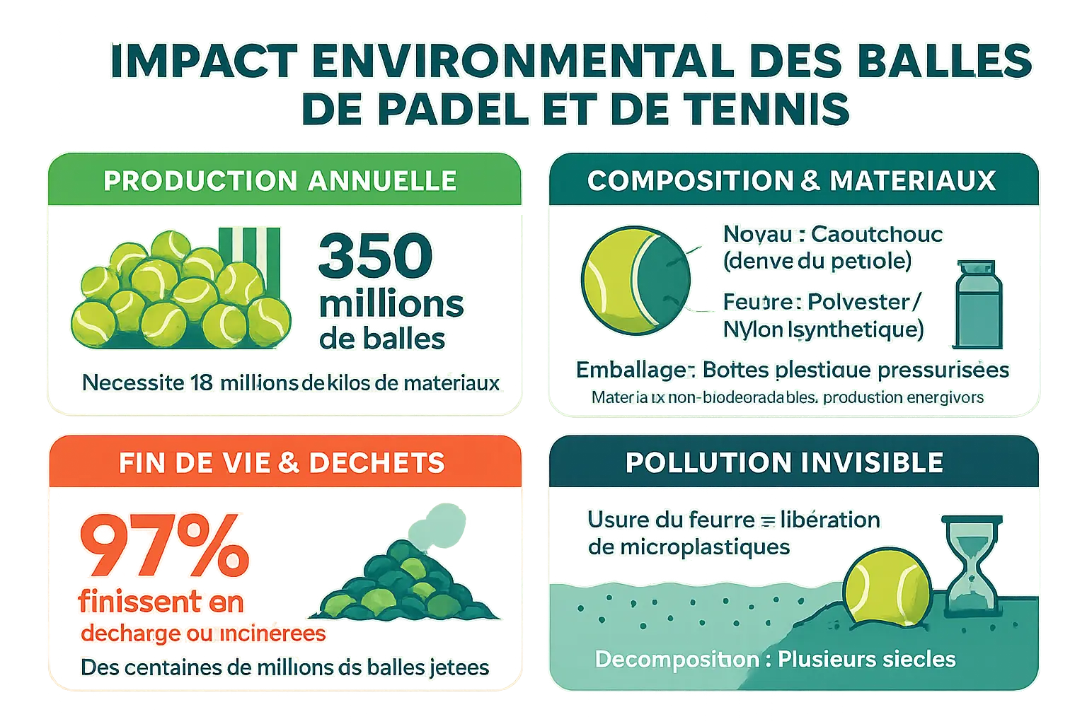 Impact environnemental des balles de padel