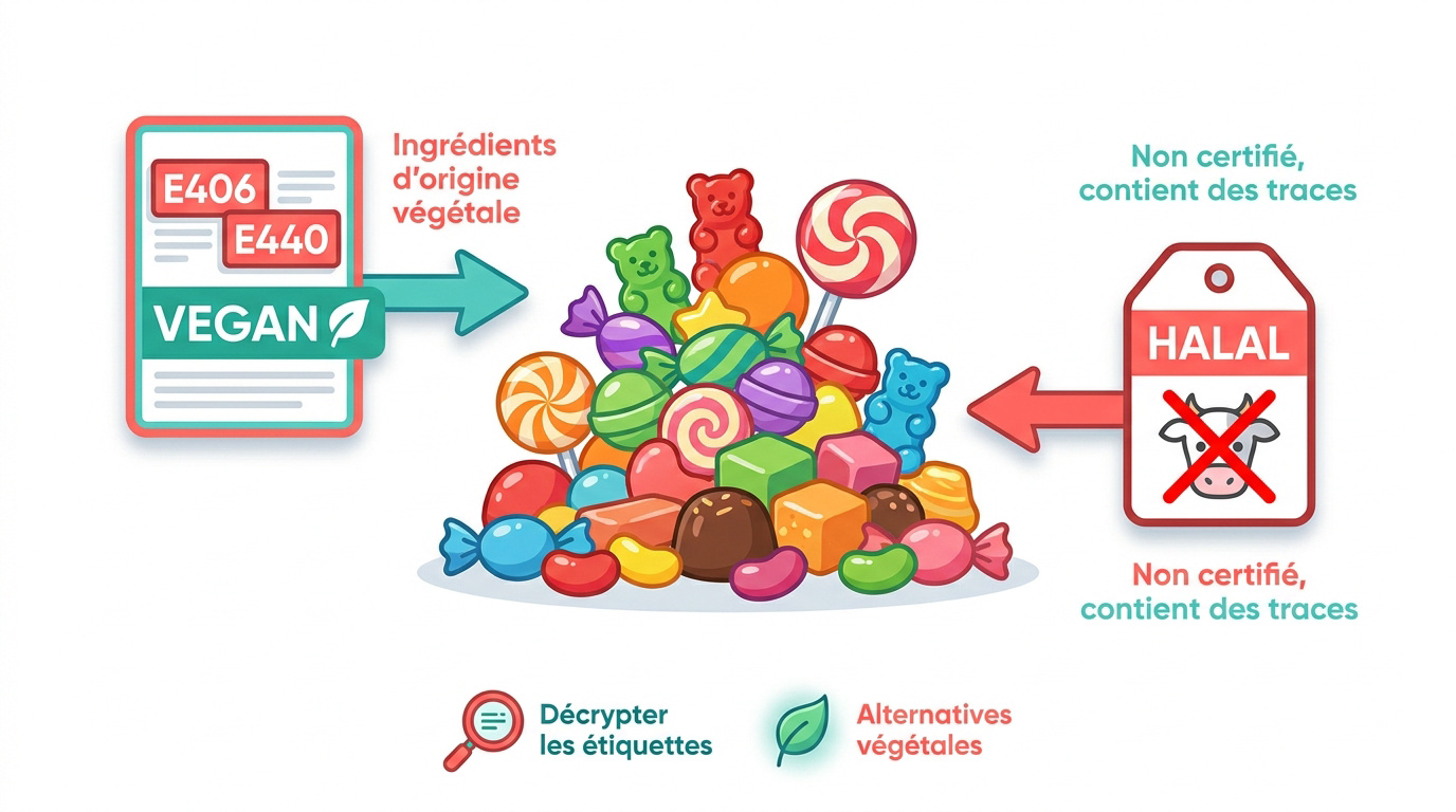 Bonbons vegan et alternatives végétales