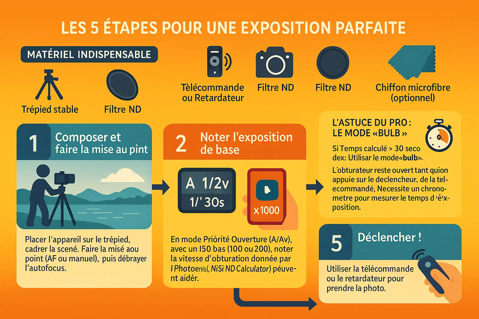 Photographie en pose longue avec filtre ND