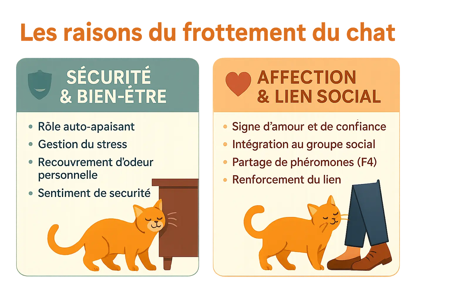 Chat se frottant contre un meuble en bois