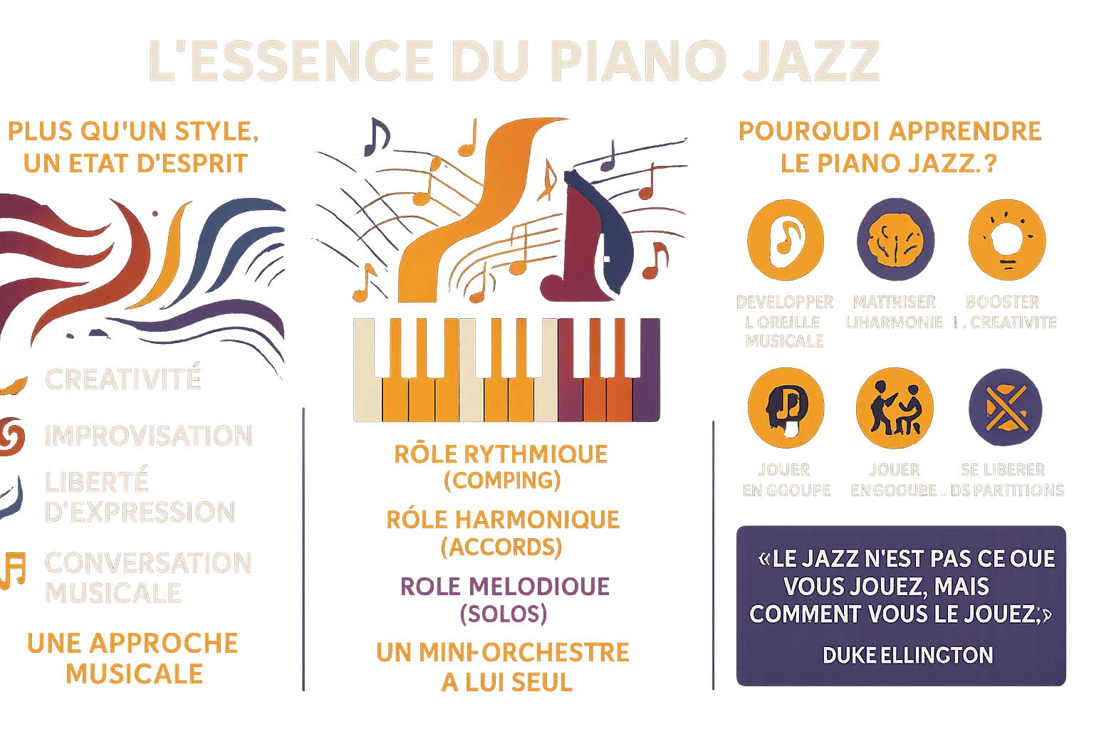 Joueur de piano jazz en pleine improvisation