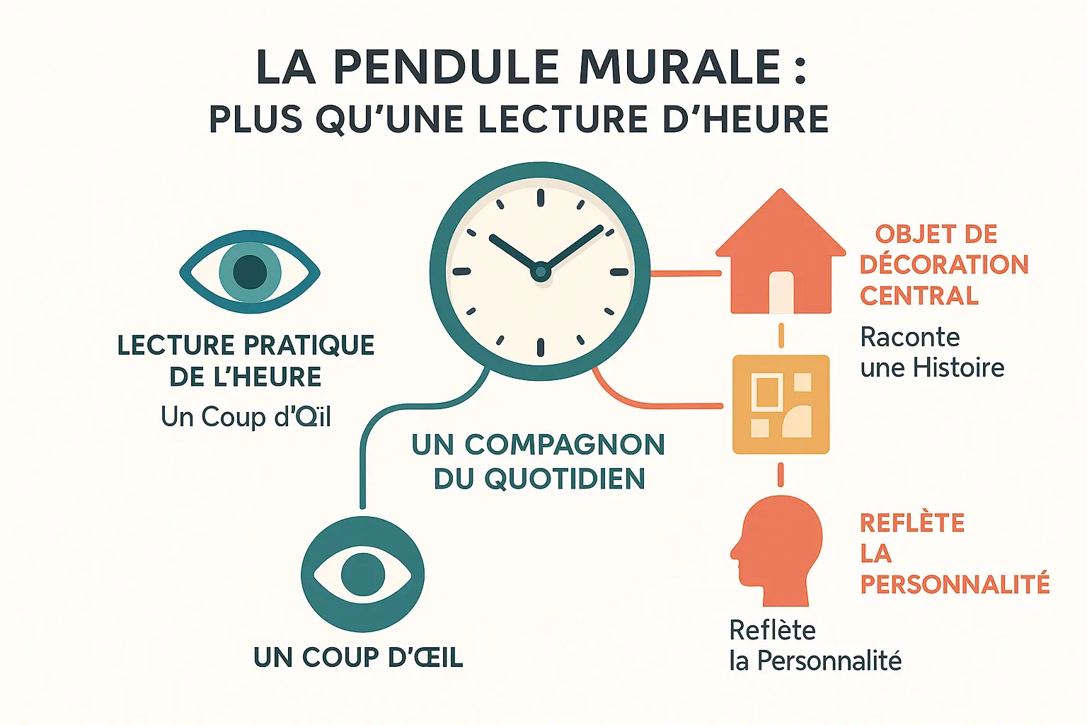 Illustration du rôle double d'une pendule murale