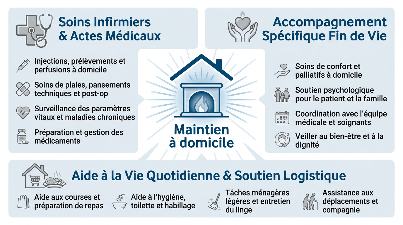 Infirmière prodiguant des soins à domicile en Belgique