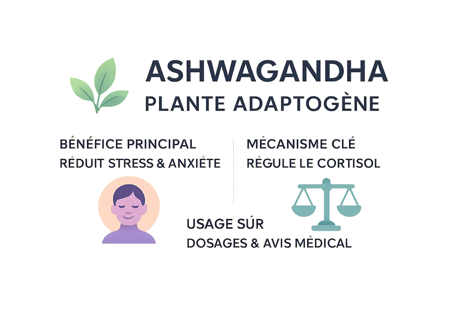 Infographie sur les bienfaits de l'ashwagandha