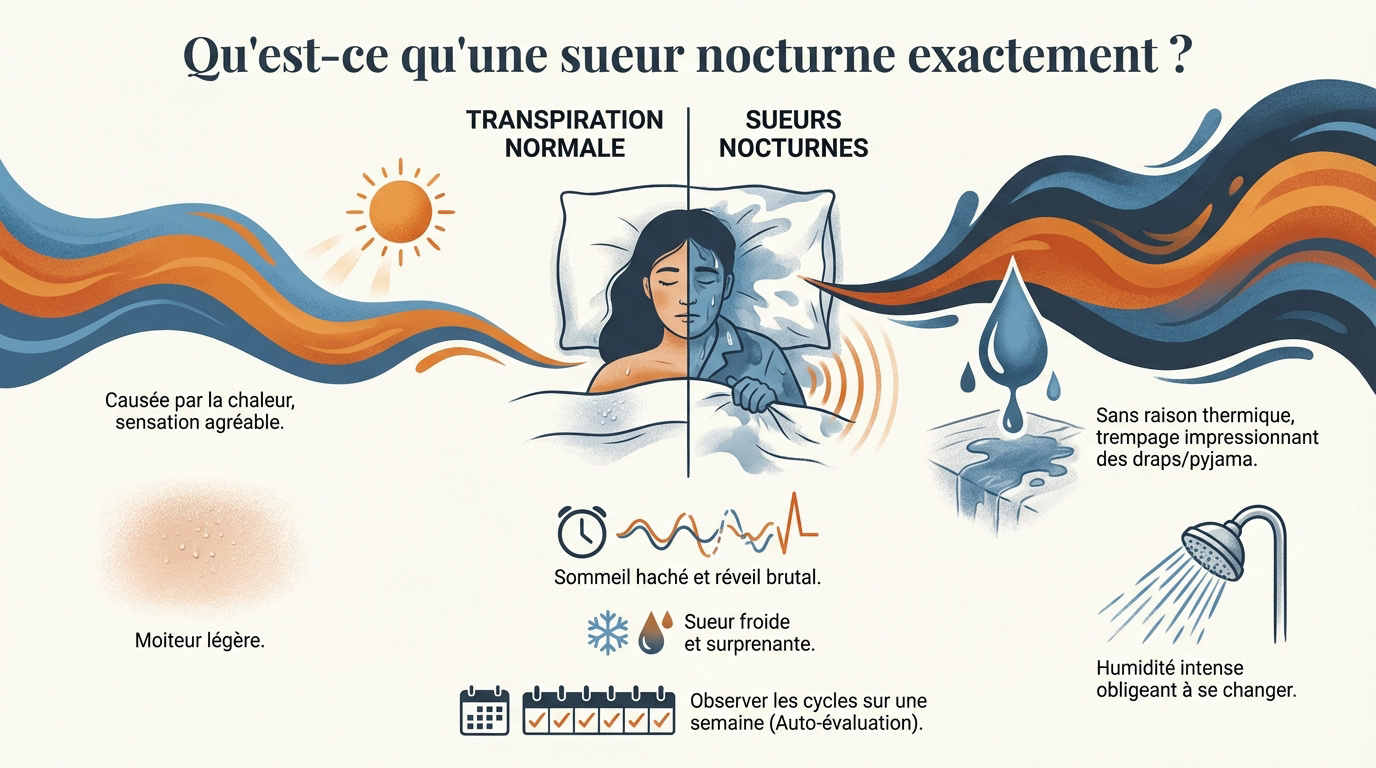 Comparaison entre la transpiration normale et les sueurs nocturnes excessives