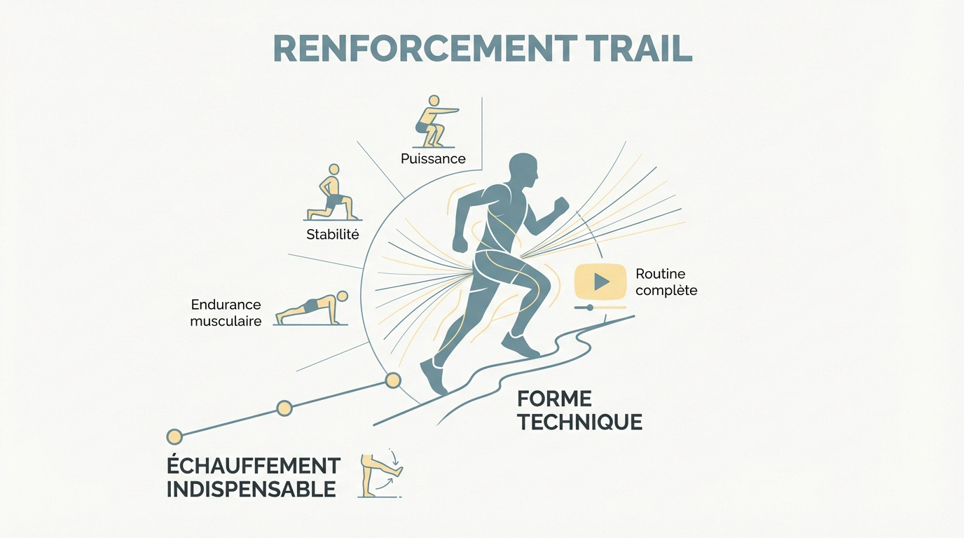 Coureur de trail en plein exercice de renforcement musculaire en nature