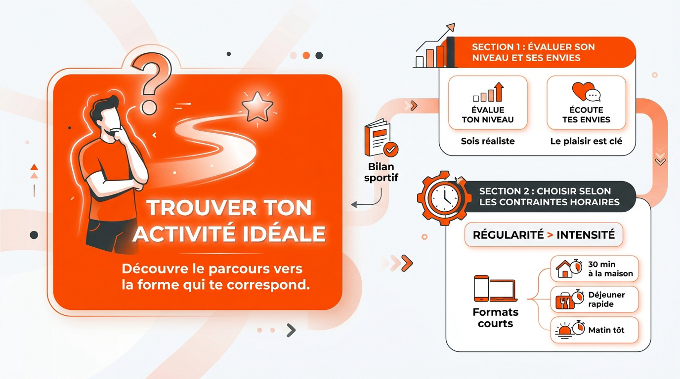 Infographie pour choisir son activité fitness selon ses objectifs et son niveau