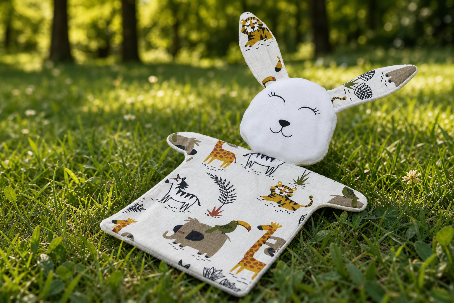 Doudou Lapin animaux de la savane pour un éveil ludique 🦁