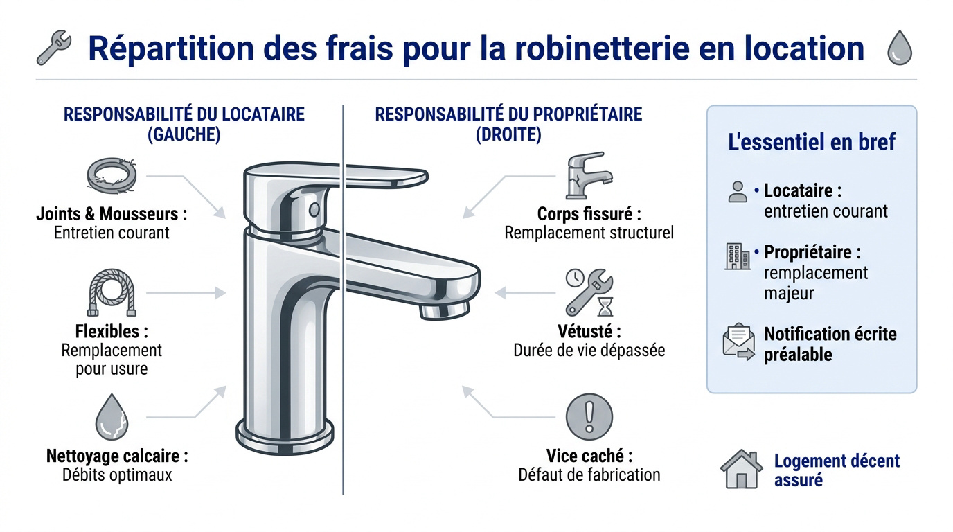 Répartition des frais de plomberie entre locataire et propriétaire