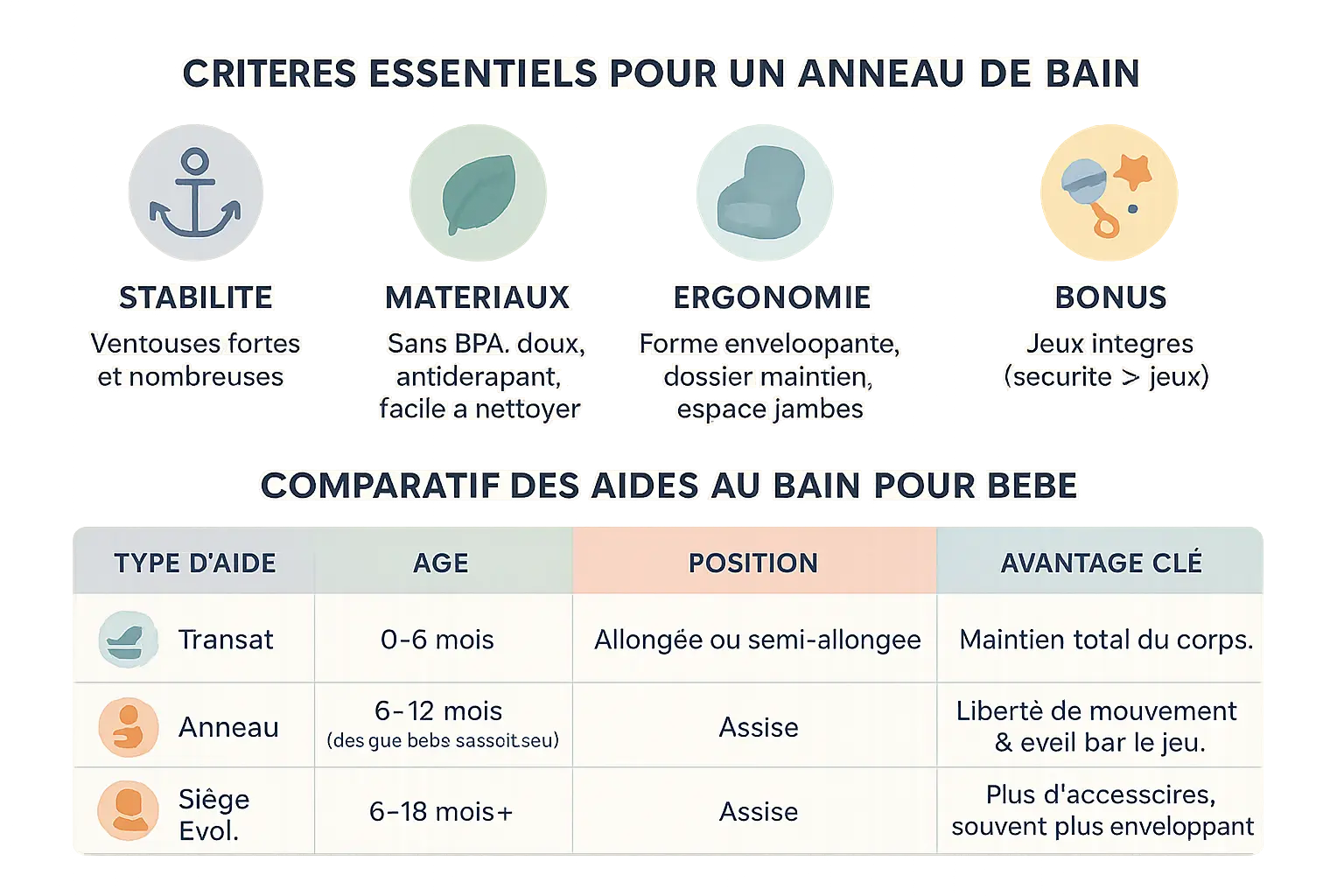 Illustration d'un anneau de bain pour bébé