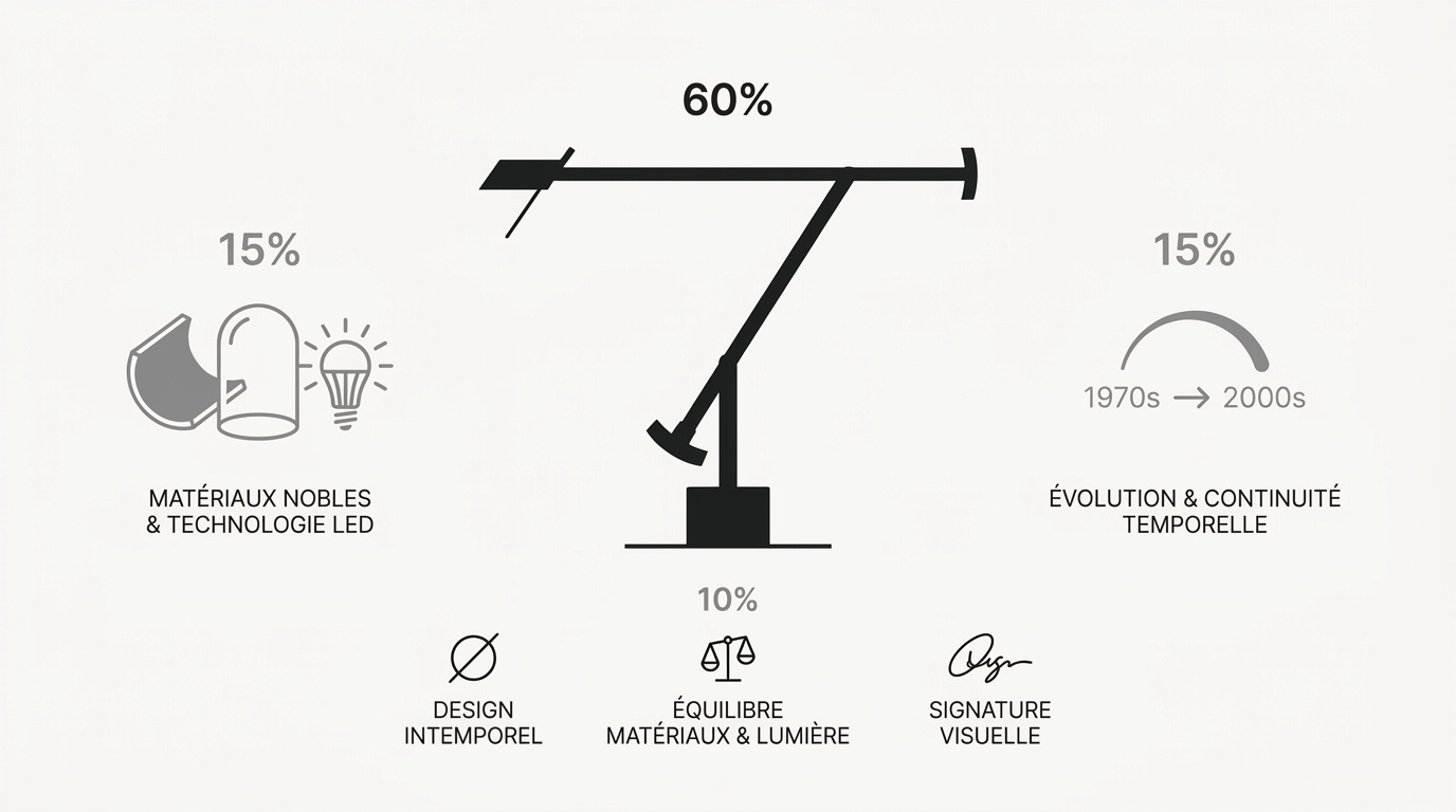Lampe design iconique éclairant un intérieur élégant