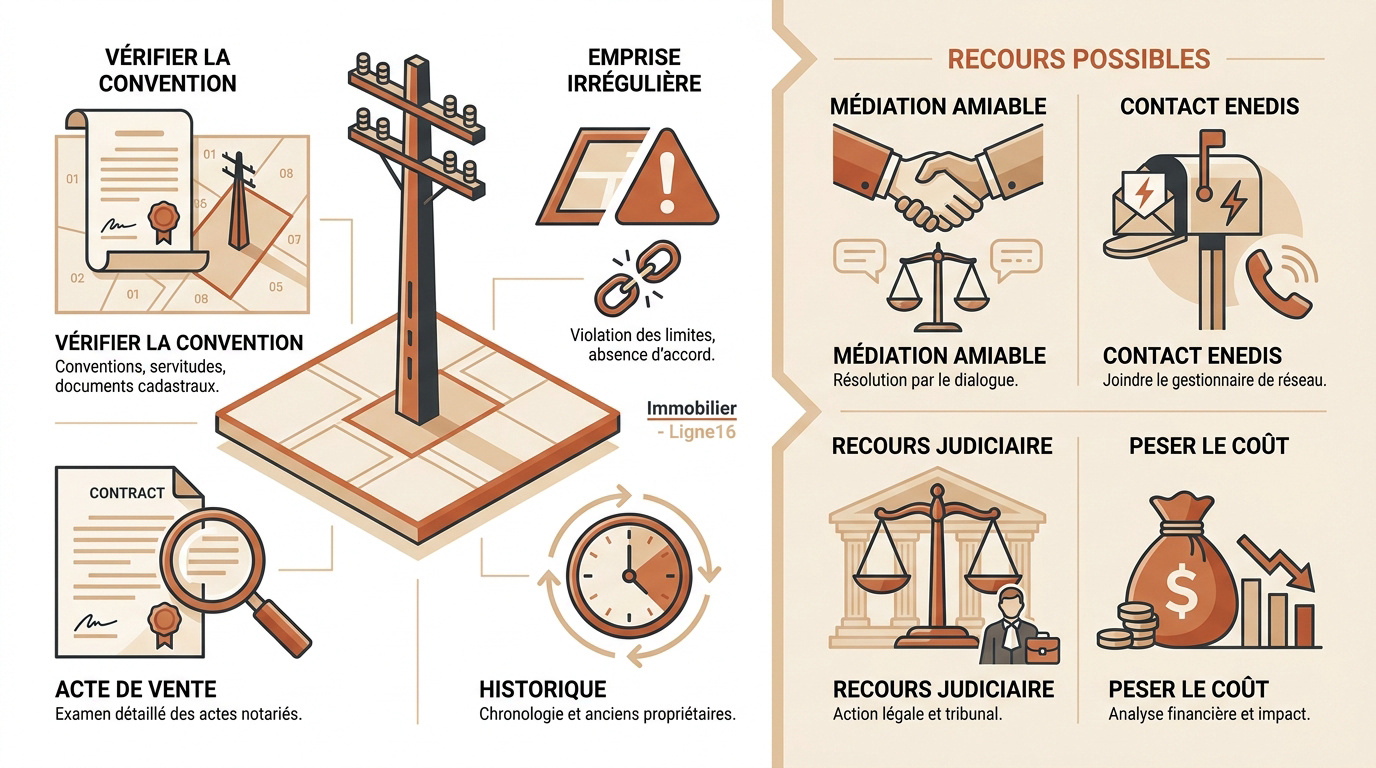 Infographie sur la gestion des emprises irrégulières de poteaux électriques