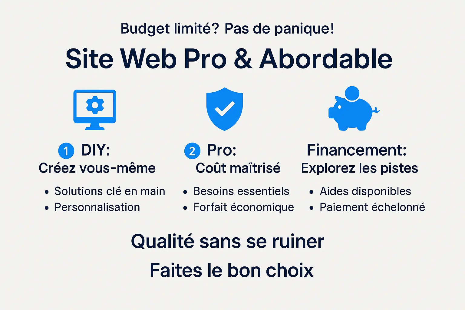 Infographie sur la création de site web pro et abordable