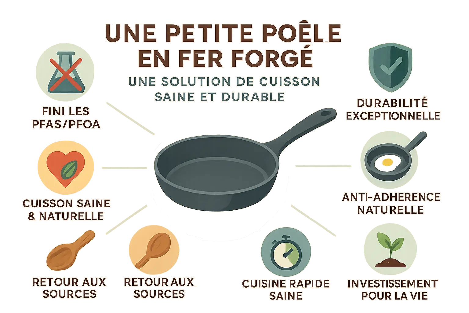 Petit poêle en fer forgé posé sur une cuisinière