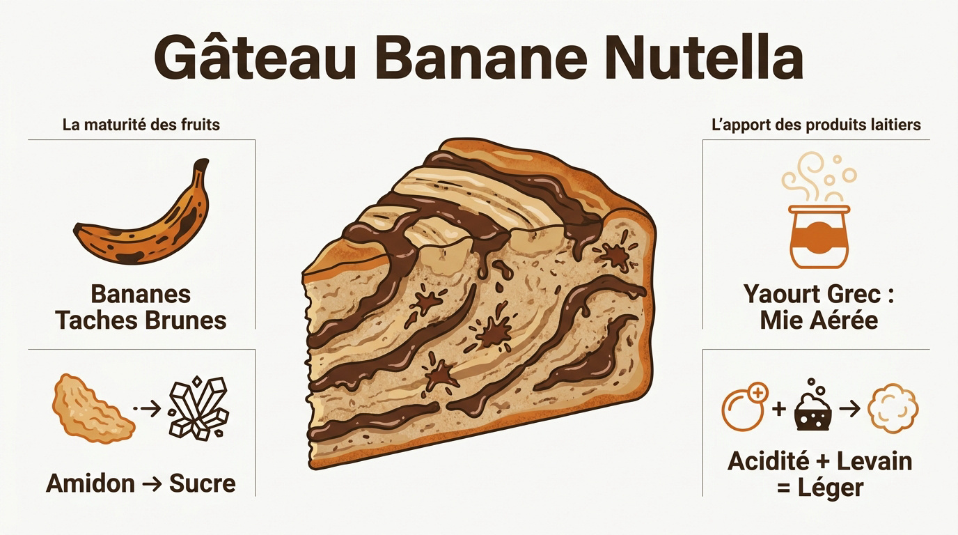 Infographie sur la maturité des bananes et l'usage du yaourt