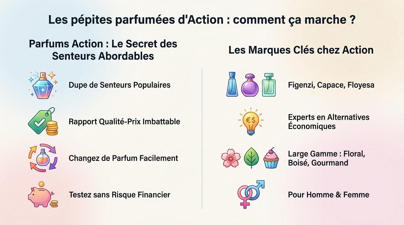 Rayon parfums Action avec les marques Figenzi et Capace