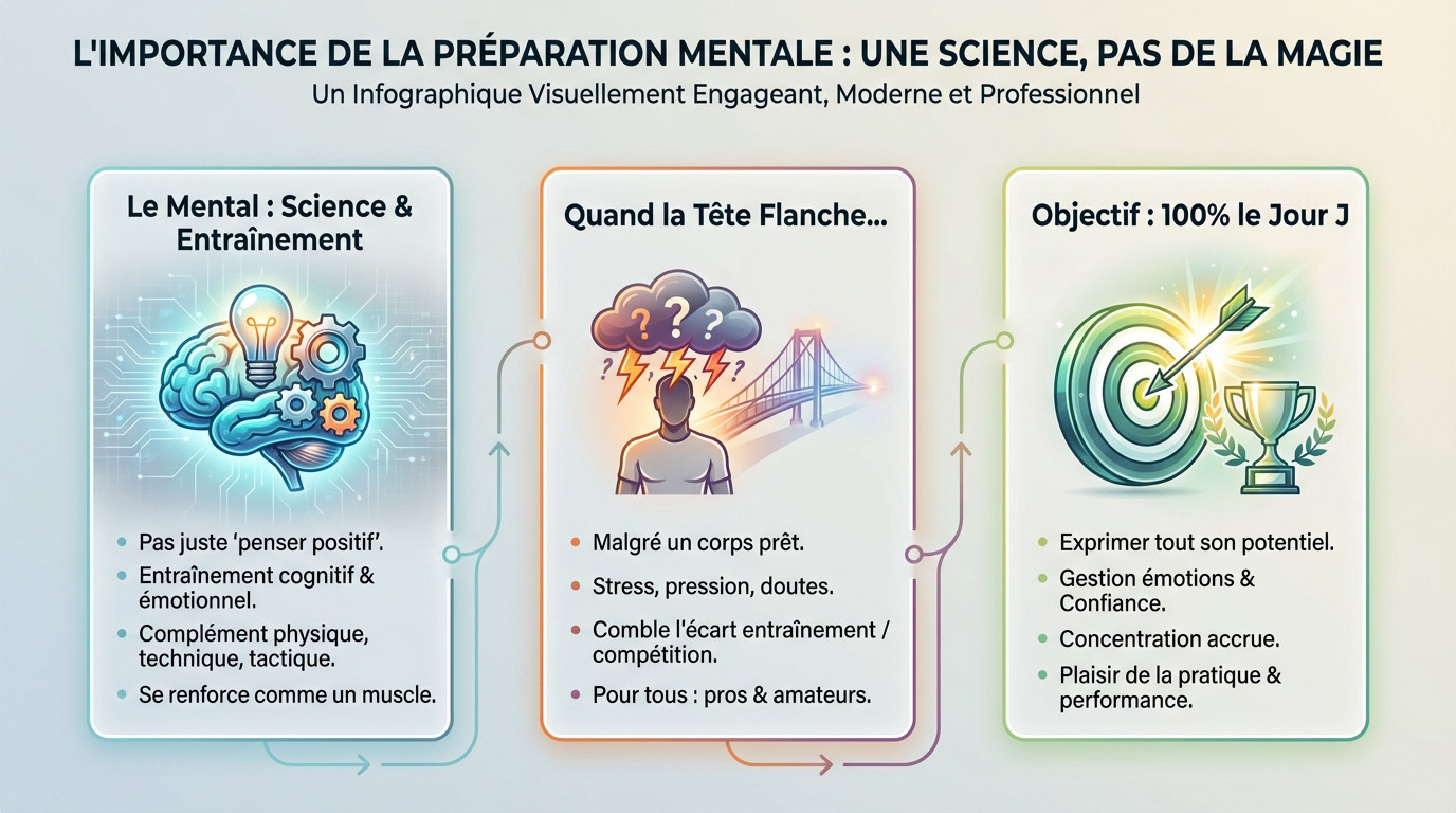 Athlète concentré utilisant la préparation mentale avant une compétition pour gérer son stress et optimiser sa performance