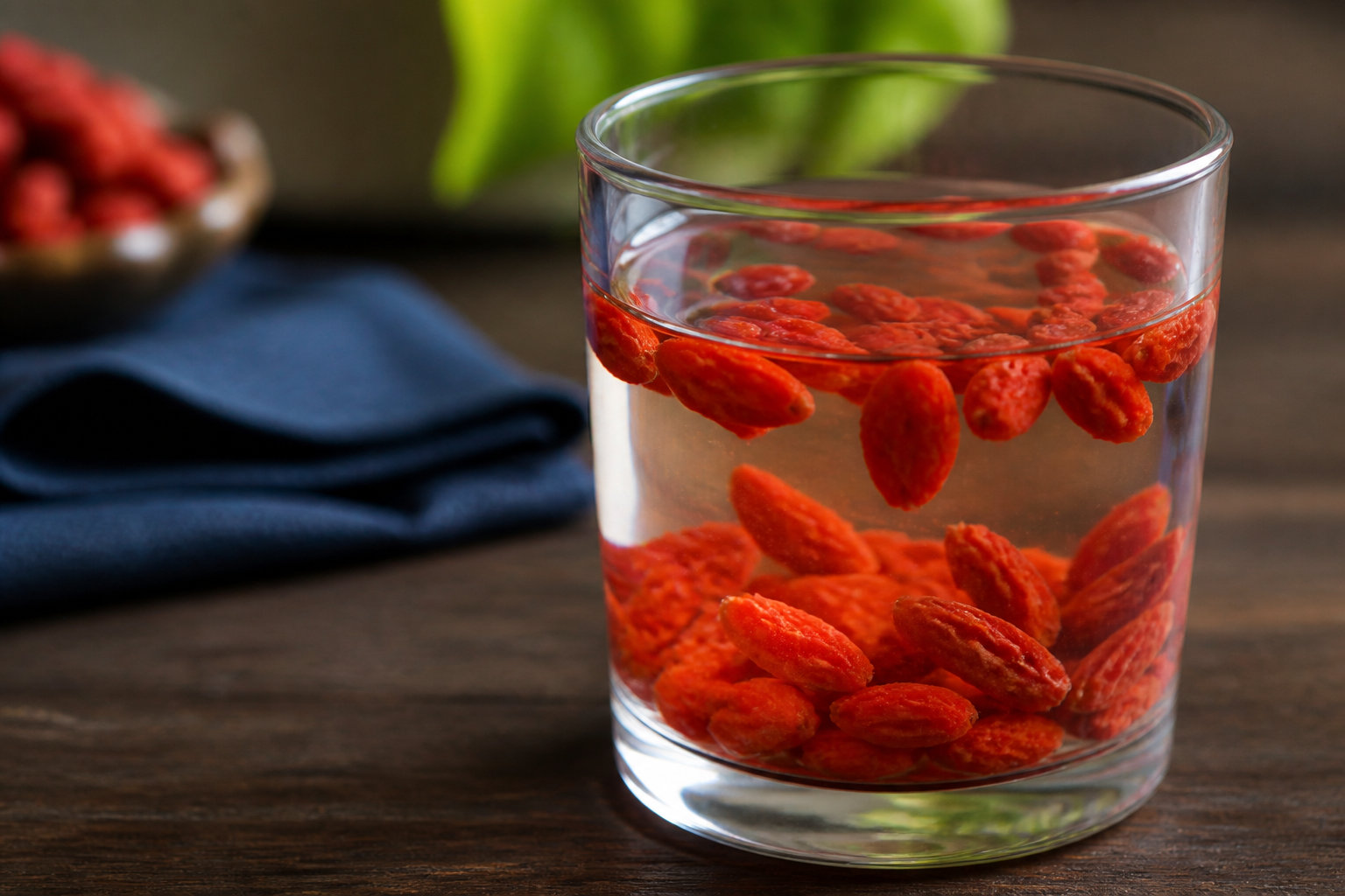 Préparation de l'infusion aux baies de Goji