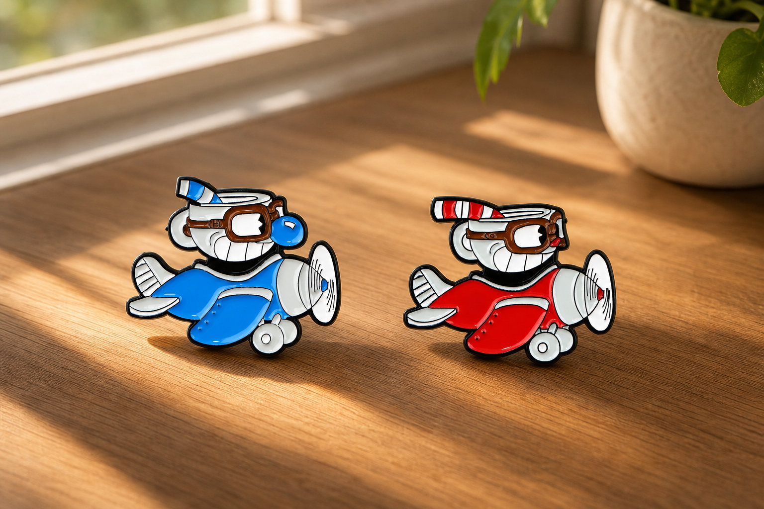 Cuphead & Mugman Enamel Pin Duo