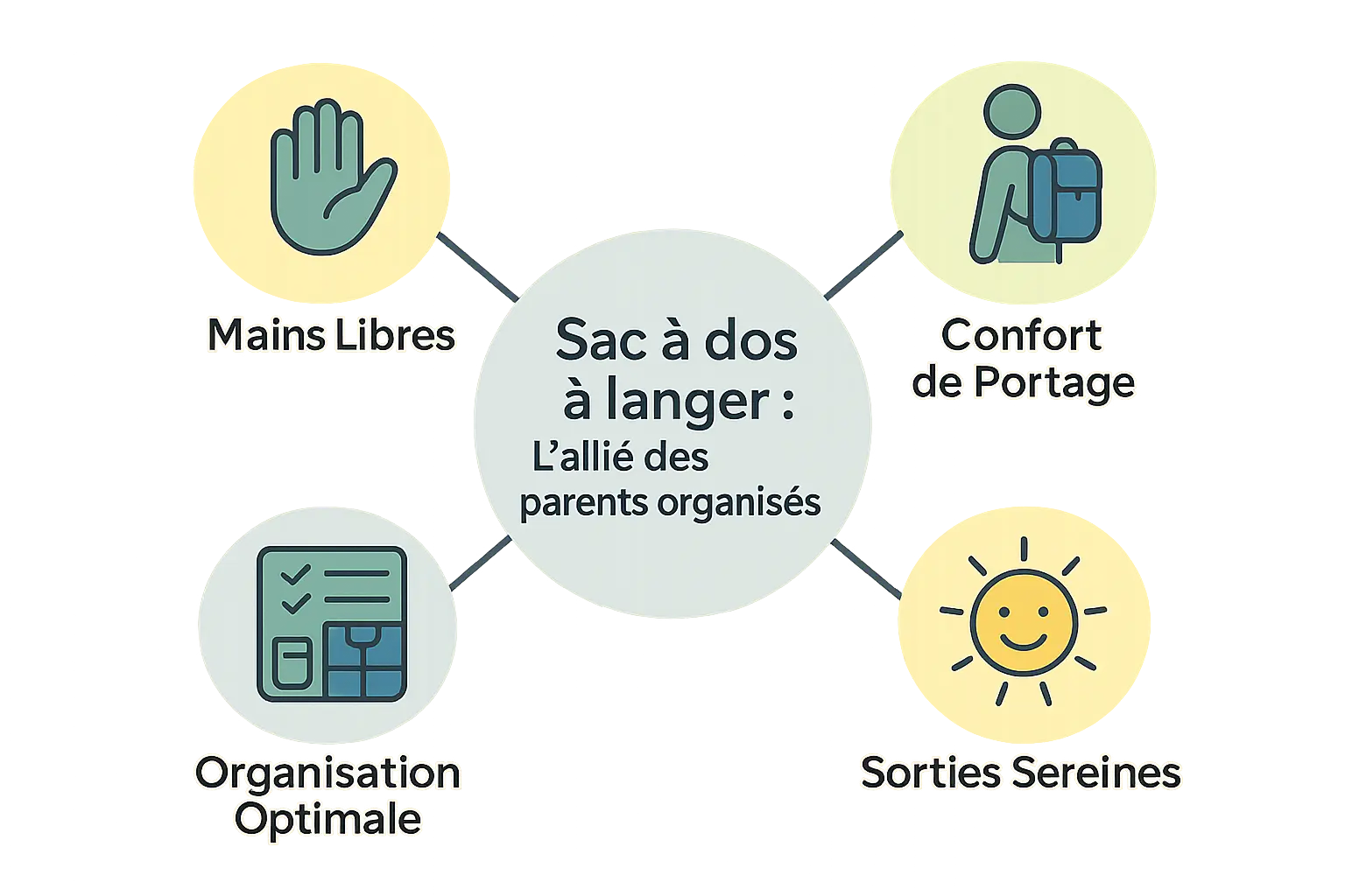 Sac à dos à langer pratique et organisé