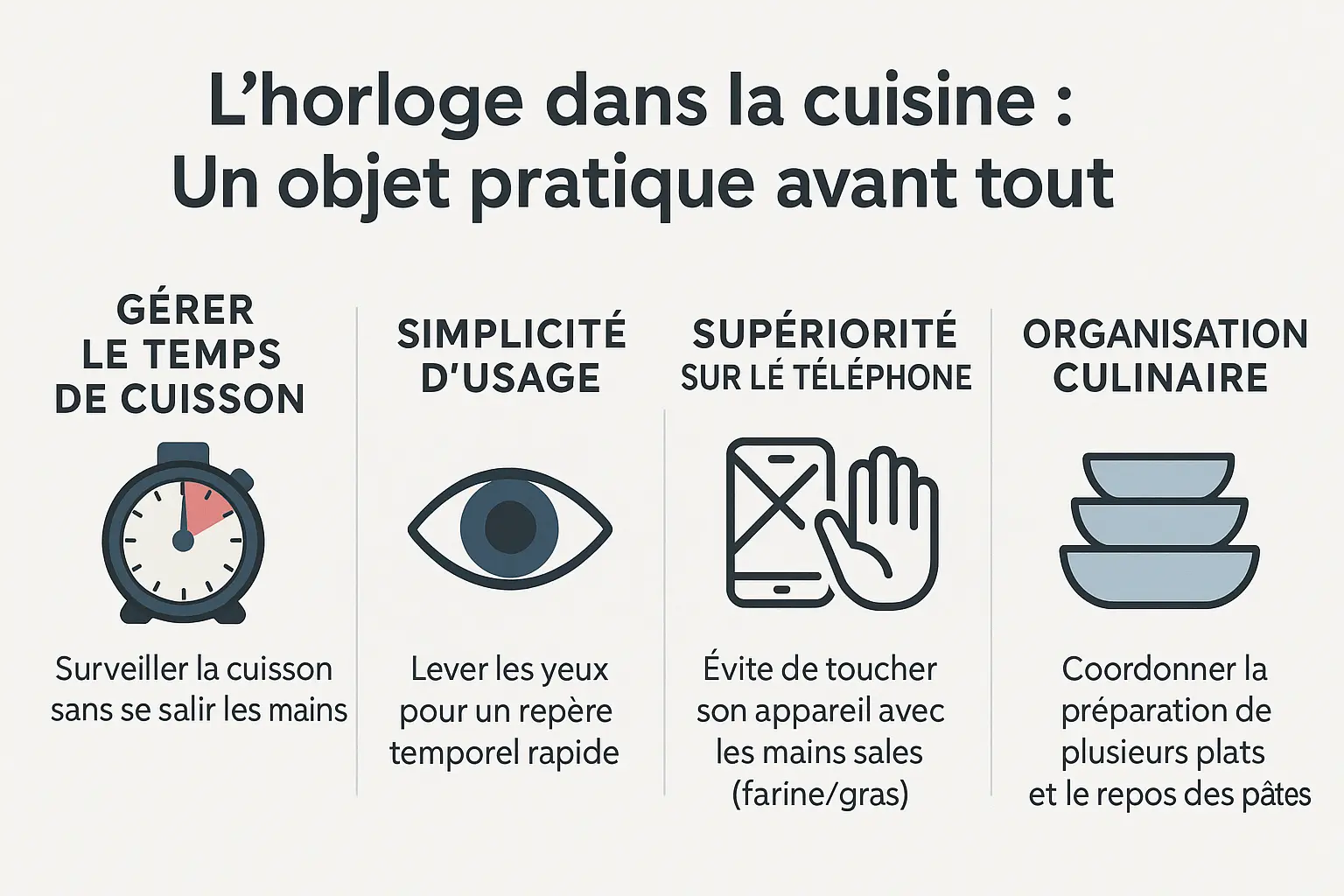 Horloge murale dans une cuisine moderne