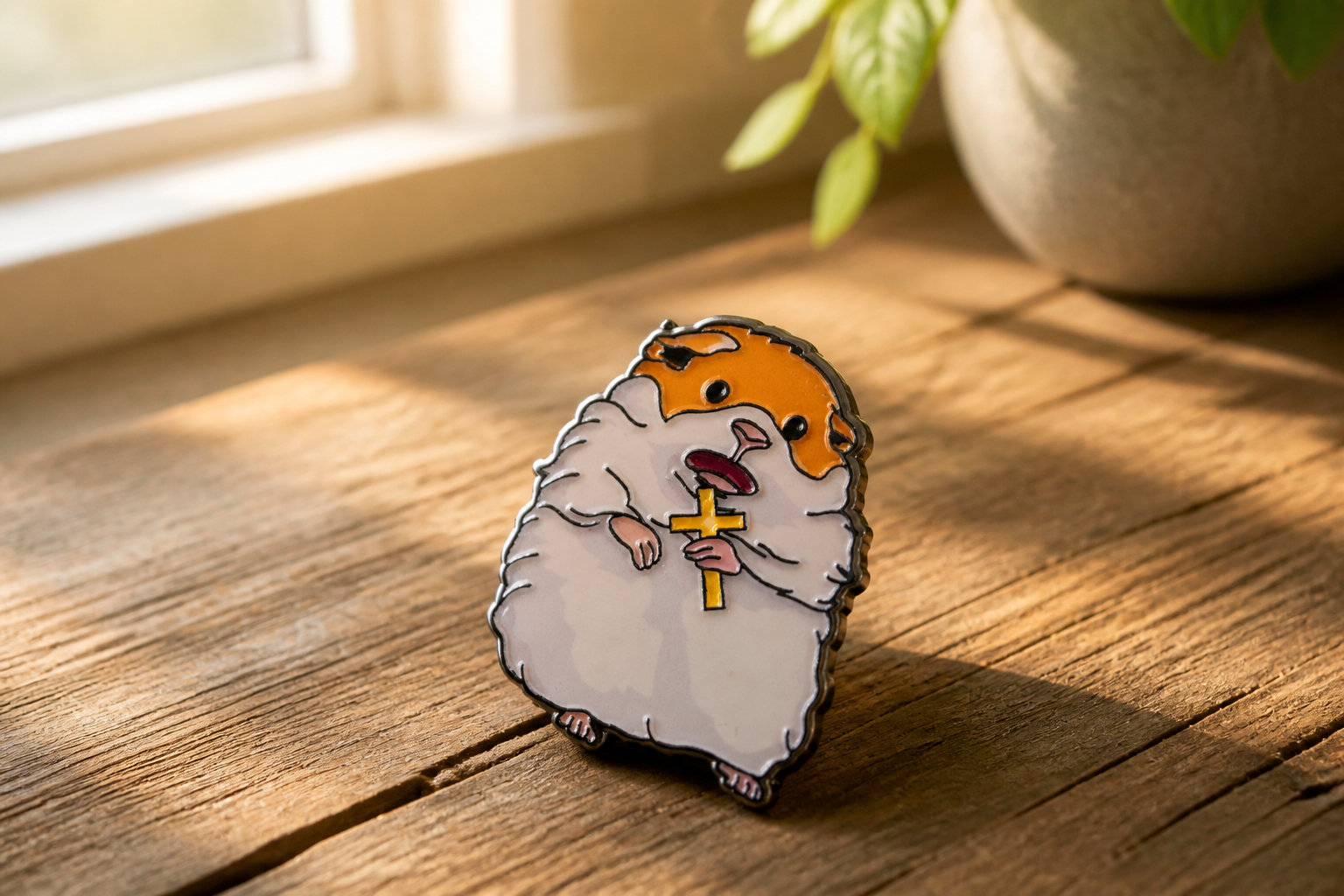 Screaming Hamster Pin: Quirky Retail Meme Style