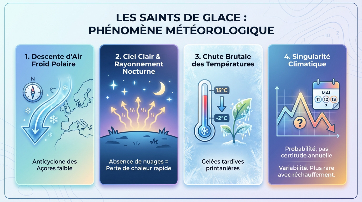 Illustration des gelées printanières sur les cultures durant les saints de glace