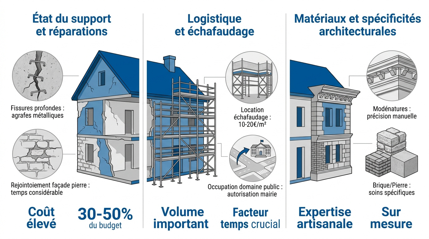 Facteurs influençant le budget d'un ravalement de façade