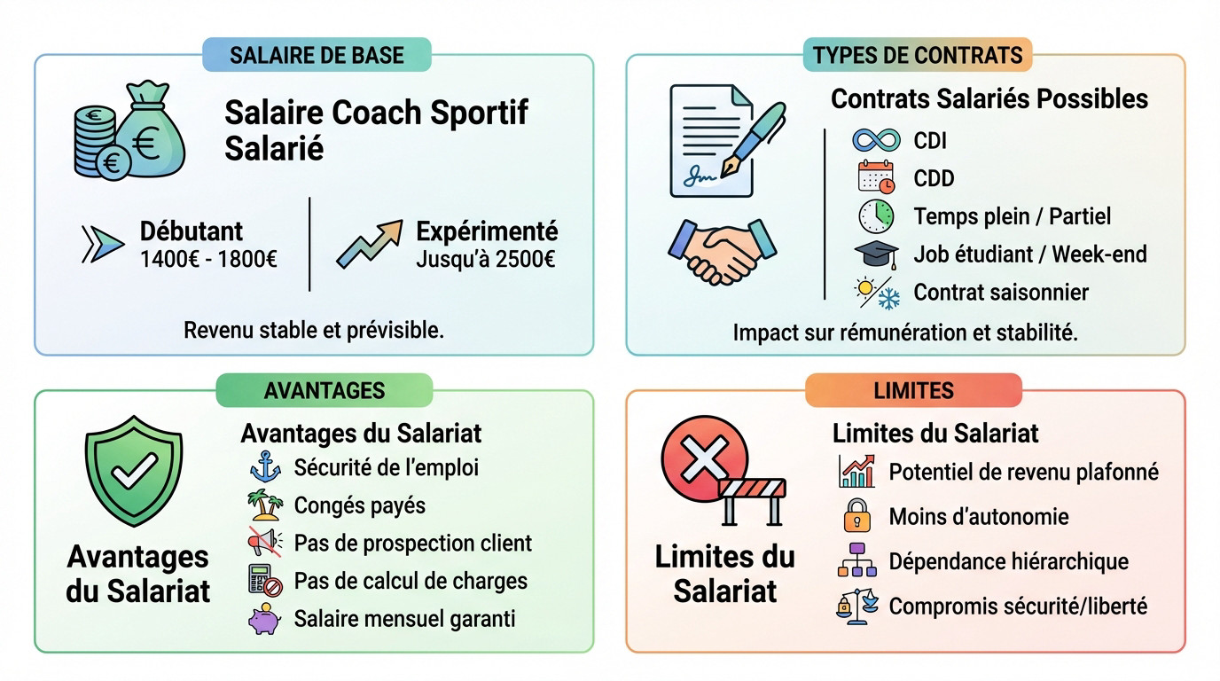 Comparaison entre le statut de coach sportif salarié et indépendant : sécurité du revenu contre potentiel de gains élevés
