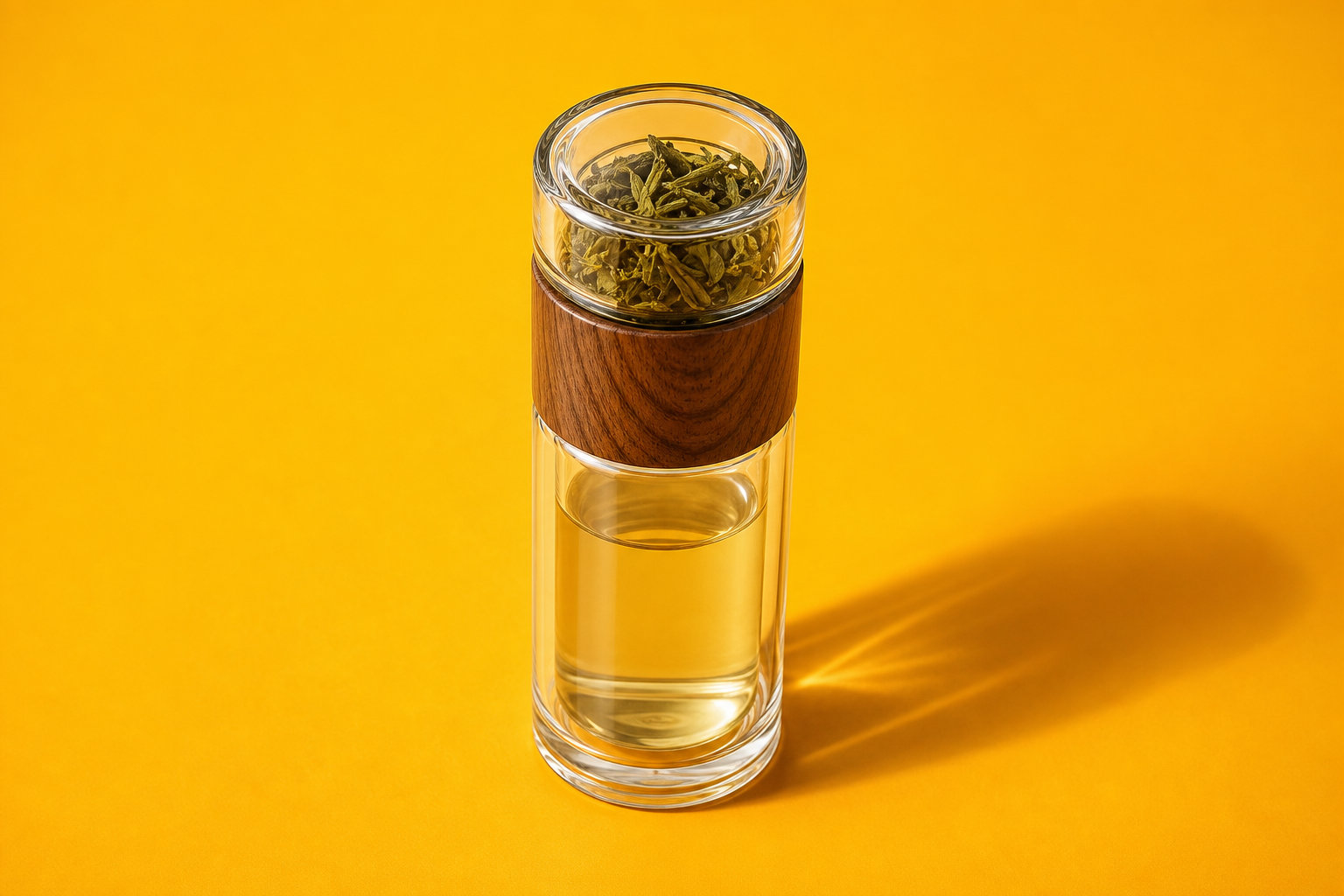 Bouteille en verre double paroi - Thé chaud partout