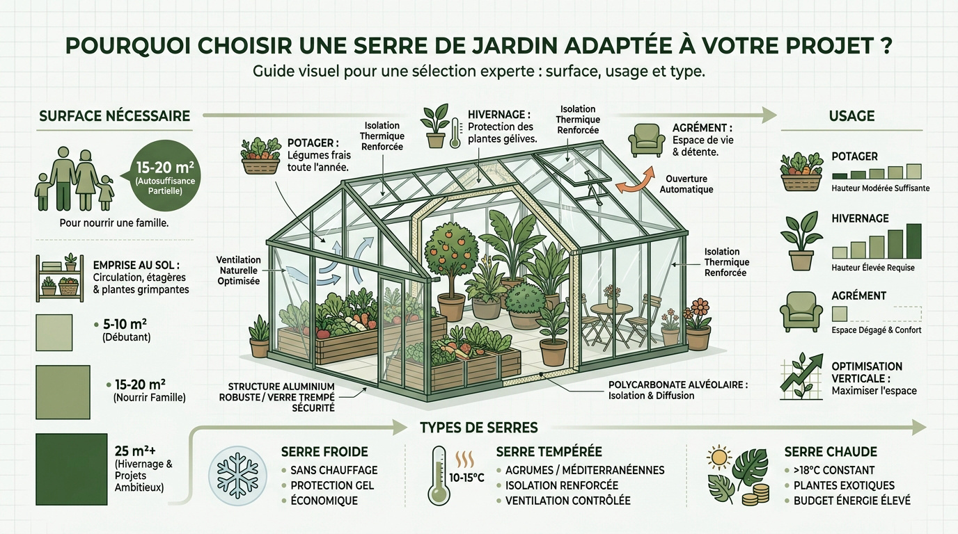 Comparatif des types de serres de jardin pour le potager et l'hivernage